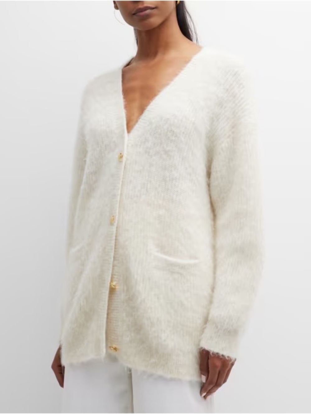 Nili Lotan Indiana Cardigan Oversized Alpaca Blend Ivory Size Medium NEW NWT